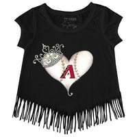 Djevojke Toddler Tiny Turpap Black Arizona Diamondbacks Tiara Heart Fringe majica