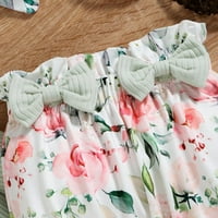 DMQupv pokrivač za dječje djevojke s dugim rukavima rebraste rub bodysuits cvjetna djevojačka odjeća