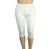 Beiwei Žene Casual Solid Color Capris hlače Loungeweb odjeća Slim Fit Stretch gamaši elastične struke