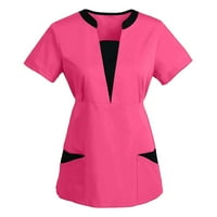 Kontrastna boja Radna uniforma Dame Ženska majica Kratki rukav Ležerne prilike, Stiplinske vrhunske