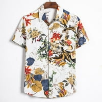 Košulje za muškarce Etničko kratki rukav Ležerne prilike pamučne posteljine tiskara havajska bluza