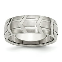Mia Diamonds nehrđajući čelik žreboviti i polirani vjenčani venčani vezni prsten veličine - 7.5