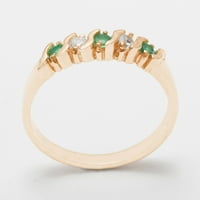 Britanci napravio je 10k Rose Gold Prirodni smaragdni i kubični cirkonijski ženski vječni prsten - Opcije