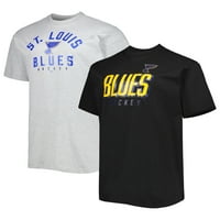 Muška crna Heather Grey St. Louis Blues Big & visoka dva set majica