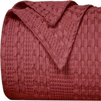 pamuk vafle tkanje pokrivač kraljevske veličine - oprana mekana prozračna pokrivačica - savršen