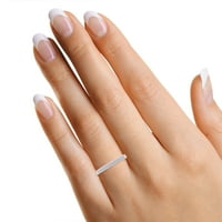 CT princeza rezani prirodni bijeli dijamantni zaručnički prsten za angažman u 14k ružičasto pozlaćeno
