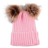 Novorođena slatka moda Drži topla zimska kape pletena vunena kapu komitrala ružičasta, kao što je prikazano