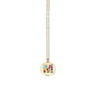 Xinqinghao Jednostavno zlatno obojeni dijamant okrugli ogrlica sa ogrlicama Ženska ličnost 26-slovo