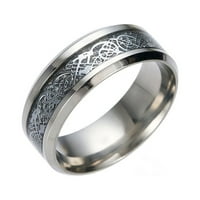 Prstenje nakita Titanium čelični zmaj Zmajski prsten sa srebrnim zlatnim zmajem od nehrđajućeg čelika