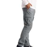 Njoeus pantalone za muškarce Hlače modni teretni muški povremeni čvrsti sportski džepovi duge hlače