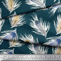 Soimoi plava pamučna kambrična tkaninska tkanina ispis pero dekor tkanina tiskano dvorište široko
