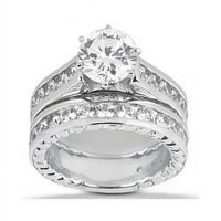 Harry Chad Enterprises 4. CT dijamantni zaručni prsten sa setom akcenta, 14k bijelo zlato - veličine