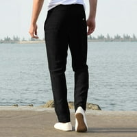 Muške hlače stilski muškarci Ležerni radni pamučni mješavi čisti elastični pantalone s elastičnim strukom