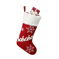 Heiheiup ukrasi crvene čarape za zabavu za Xmas ornament Viseći božićni kaid odmor uzorak Porodične