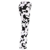 Kakina S Clearence Ženske hlače za ljetne ženske mršave krave smeđe traperice visokog struka
