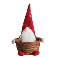 Veki božićni ukras pribor kreativne lutke slatko sa bombonskim košarom ukras lutka duga šešir košarica