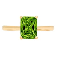2CT smaragdni rez zeleni prirodni peridot 18k žuti zlatni godišnjički angažman prsten veličine 7,5