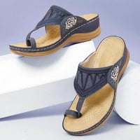 Lulshou Ljetne sandale za žene, ljeto plus veličine okruglog prstiju cvijeta srednje pete Ležerne prilike