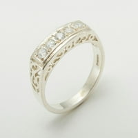 British napravio 18k bijelo zlatni kubični cirkonijski ženski vječni prsten - Opcije veličine - veličina