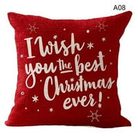 Crveno bacanje jastuk za božićno pahulje Ispis Dekorativni jastuk za kauč na kauč na kauč za spavaću