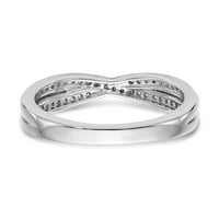 0.19ct. CZ Čvrsta stvar 14k bijeli zlatni vjenčani prsten za vjenčanje