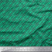 Soimoi Green Japan Crepe Satin Tkanina Dot Sažetak Široko tiskano tkanine