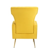 UCloveria baršun akcentna stolica u sredini stolica za ruke sa zlatnim nogama krila za vrata za spavaću