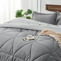 Komfornični krevet King Veličina u torbi - mekani divlji sivi krevet za reverzibilni krevet s kombinezonima,