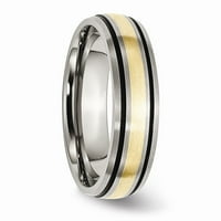 14k dvotonski titan 14K prsten za prsten Vjenčanje žuto zlato