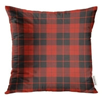 Crni plaid retro crveni kvadratni bijeli božićni tartan bacaju jastučnicu za jastuku