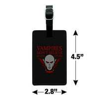 Vampiri ne vjeruju u vas ni pravokutni kožni kožni prtljažni kofer za nošenje ID-a