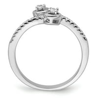 Čvrsti sterling srebrni CZ CUBIC ZIRCONIJA Godišnjica srčana prstena veličine 7