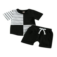 Arvbitana 0- godina novorođenčad dječaka ljetna odjeća set boja blok majica kratkih rukava na vrhu +