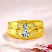 Modni Rhinestone Inlaid srčani par vjenčani prsten nakit zaljubljeni poklon