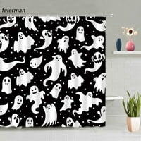 Crtani zastori za tuširanje HALLOWEEN Funny bundeve Trick Slatka crna Cat Bat Creative Creative Creative Creation Crurtal Tkanina za kupatilo
