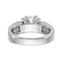 14k bijeli zlatni prsten za angažman polu mount peg set središta kamena montaža okruglog dijamanta,