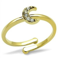 Alamode LO4046- Žene Flash Zlatni mesingani prsten sa gornjim klasnim kristalom u čisti - Veličina 8