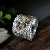 Prstenovi nakita Plavi dijamant srebrni prsten Vintage prsten srebrni zlatni dijamantni prsten leptir