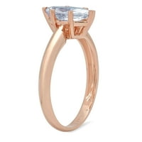1. CT sjajan markiza Cleani simulirani dijamant 18k Rose Gold Solitaire Prsten SZ 8.5