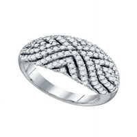 10kt bijelo zlato Žene okrugli dijamantni modni prsten 1- cttw