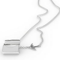 Ogrlica s bloketom Volim kanu u srebrnom kovertu Neonblond