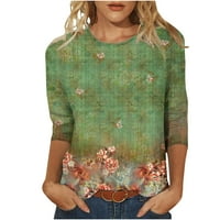 Ženska bluza s rukavima Crewneck zimska moda Vintage Ispis Kupovina vrhova za Junior