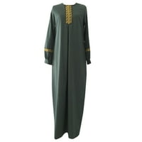 Cleance ženske haljine s dugim rukavima žene plus veličine Ispis Abaya Jilbab musliman maxi haljina
