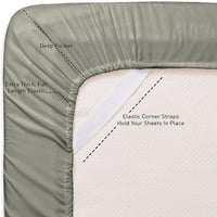 Taupe Twin Solid Color Boja Vez luksuzno posteljina Extra Mekan Cosy 12 Duboki džepni set sa jastukom