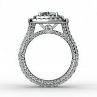 2. CTS certificirani jastuk Moissinite Diamond 18K bijeli pozlaćeni rušini zaručni prsten vjenčani prsten