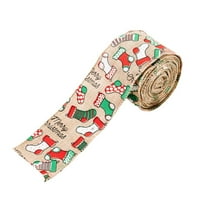 Božićni vintage žičani burlap vrpca crtani naljepnica Burlap Webbing za ukrašavanje tablica Stolice