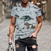 Muški ličnost Muskularni muški trbušni mišići 3D digitalni tisak majica sa okruglim vratom i kratkim