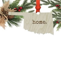 Laserski uređen Drvo američki državni Božićni ukrasi, dom., Ohio, uključuje vrpcu i poklon torbu
