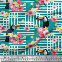 Soimoi Green Rayon tkanina cvjetna i toucan ptica za štampanje tkanine sa dvorištem širom