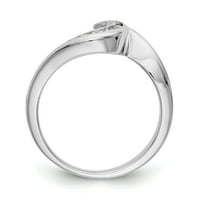 0.07ct. CZ Čvrsta stvar 14k bijeli zlatni vjenčani prsten za vjenčanje